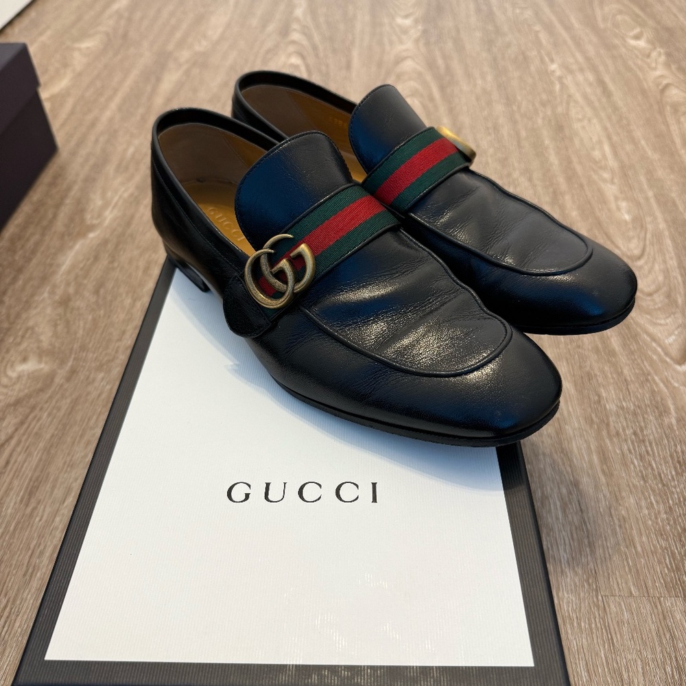 Gucci Men’s Leather Loafers Quentin/NS - Nero Size 8.5 w. Original Box